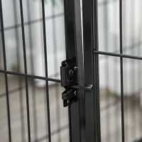 PawHut Parque para Animais de Estimação Retangular Gaiola para Cães 4 Paineis de Metal com Porta e Dupla Fechadura Cerca de Treinamento 129x84x70cm Preto(m-9)