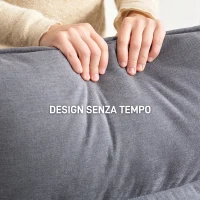 HOMCOM Poltrona a Dondolo Moderna con Braccioli in Legno e Cuscini Spessi in Velluto, 67x83x105 cm, Grigio(m-5)