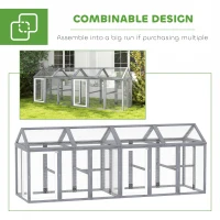 PawHut 2-Piece Wooden Chicken Coop and Run Set, Poultry Run Cage with Nesting Box, Slide-Out Tray, Roof, Perch(m-7)