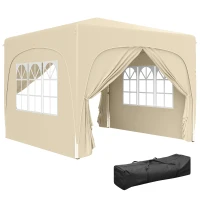 Outsunny 3 x 3m Pop-Up Gazebo Shelter, with Accessories - Sand(m-10)
