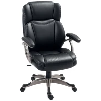 HOMCOM 49.5-59cm Faux Leather Office Chair - Black(m-1)