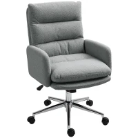 HOMCOM 91-99cm Sherpa Fleece Office Chair - Grey(m-1)