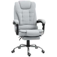 HOMCOM Linen-Look Adjustable Office Chair - Light Grey(m-1)
