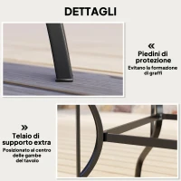 Outsunny Tavolo da Giardino Marrone per 4 Persone con Foro Centrale per Ombrellone, 94L x 94P x 71A cm(m-7)