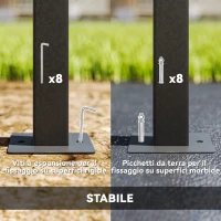 Outsunny Gazebo da Giardino Estensibile con Ruote e Copertura in Poliestere UPF30+,  3x3 m/3x5.6 m, Grigio(m-6)