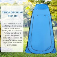Outsunny Tenda de acampamento multifuncional leve dobrável e estável à prova d'água com sistema POP-UP 120x120x190 cm Azul(m-4)