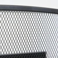 HOMCOM Frente para Lareira de 3 Painéis Dobrável com Dobradiças Estrutura Metálica e Malha Decorativa 132,5x76,5cm Preto(m-9)