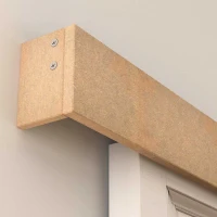 HOMCOM Ferragens para Porta de Correr 200 cm Kit de Ferragens Trilho de Madeira e Acessórios de Liga de Alumínio Marrom(m-8)