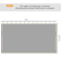 Outsunny Plasa de Tantari pentru Corturi cu Perdele de Rezerva Universale cu Balamale, 335x207cm - Negru / Bej(m-3)