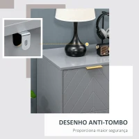 HOMCOM Aparador Auxiliar Armário de Armazenamento com 3 Gavetas e 2 Armários com Prateleira Ajustável 120x40x76 cm Cinza(m-5)