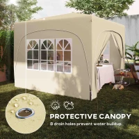 Outsunny 3 x 3m Pop-Up Gazebo Shelter, with Accessories - Sand(m-6)