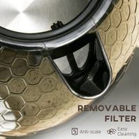 HOMCOM 3kW Rapid Boil Honeycomb Kettle - Black(m-8)