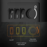 HOMCOM 1000W/2000W Freestanding Electric Fireplace, Indoor Heater Fire Stove with Log Burner Effect Flame, Thermostat Control(m-5)