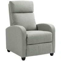 HOMCOM 135° Push Back Recliner Armchair, with Footrest - Grey(m-1)