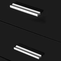 HOMCOM Comò, Mobiletto per Soggiorno e Camera con 3 ante e 2 cassetti, Nero Lucido, Antigraffio (106 x 35 x 76 cm)(m-8)