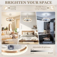 HOMCOM Ceiling Fan with LED Light and Remote - Gold Tone(m-4)