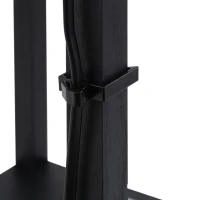 HOMCOM Candeeiro de Pé de Madeira com 3 Prateleiras De Armazenamento para Lâmpada E27 Potência Máx. 40W Candeeiro Moderno para Sala de Estar Dormitório 26x26x160cm Preto(m-8)