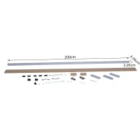 HOMCOM Ferragens para Porta de Correr 200 cm Kit de Ferragens Trilho de Madeira e Acessórios de Liga de Alumínio Marrom(m-3)
