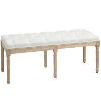 HOMCOM Vintage French Look Bed End Bench - Cream White(m-1)