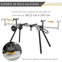 DURHAND Suporte universal para serra de esquadria dobrável com distância de trabalho ajustável 123,5-245x73x96 cm Preto(m-4)