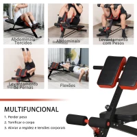 HOMCOM Banco de halteres inclinavel com 4 níveis de altura ajustável multifuncional para treinamento completo 64x146x73,5-85cm(m-6)