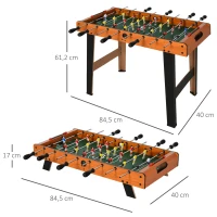 HOMCOM Mesa de matraquilhos com 22 jogadores incluídos 84,5x40x61,2 cm Cor Madeira e Preto(m-3)