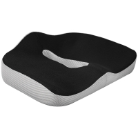 HOMCOM Cojín de Asiento de Espuma Viscoelástica con Base Antideslizante para Silla de Comedor Silla de Ruedas Negro