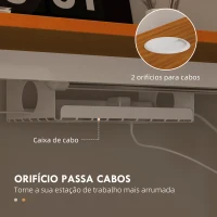 Vinsetto Secretária Elétrica  Ajustável em Altura com 3 Memórias Sistema de Colisão e Proteção contra Sobreaquecimento 120x60 cm Madeira e Branco(m-6)