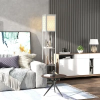 HOMCOM Three-Shelf Standing Lamp - Grey/White(m-9)