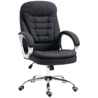 HOMCOM Office Chair Computer Chair Executive Office Chair with Height Adjustable, Comfortable Desk Chair for Home Office Fabric Black(m-1)