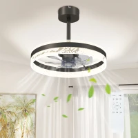 HOMCOM Ceiling Fan with LED Light and Remote - Black(m-11)