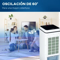 HOMCOM Climatizador 3 en 1 con Ventilador Humidificador y Enfriador 3 Velocidades Temporizador Mando a Distancia y Depósito 4L(m-7)