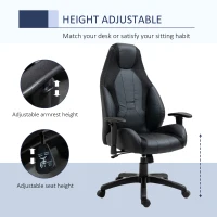 Vinsetto Racing Gaming Chair, Mesh & Faux Leather Computer Chair with High Back, Swivel Wheels, Adjustable Height and Armrest, Black(m-4)
