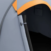 Outsunny Tenda da Campeggio Pop Up Impermeabile con Accessori e Borsa di Trasporto, 245x148x105 cm, Grigio(m-9)