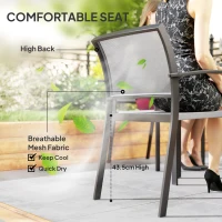 Outsunny Five-Piece Outdoor Garden Dining Set - Grey(m-6)
