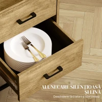 Homcom Bufet cu 2 Sertare si Raft Metalic 80×40×78 cm(m-6)