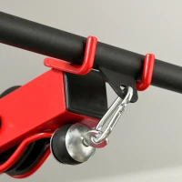 SPORTNOW Pull Up Station, Power Cage with Adjustable Seat, for Home Gym - Red(m-8)