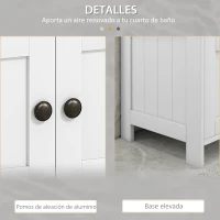 kleankin Mueble para Debajo del Lavabo con 2 Puertas y Estante Abierto Mueble para Lavabo con Pie 60x30x60 cm Blanco(m-6)