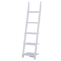 HOMCOM Estante en forma de escada Estante com 5 Prateleiras Modernas Prateleiras de parede  para Banheiro Sala  50x40x195cm(m-1)