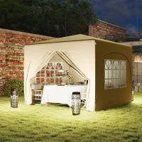Outsunny 3 x 3m Pop-Up Gazebo Shelter, with Accessories - Sand(m-8)