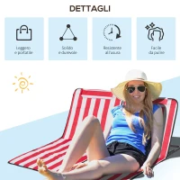 Outsunny Set 2 Lettini Spiaggia Pieghevoli con Schienale Regolabile a 5 Livelli e Borsa, Rosso(m-7)