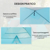 Outsunny Tenda da Campeggio 3 Persone con Camera e Veranda, Impermeabile 3000mm e Borsa di Trasporto, Azzurro(m-7)