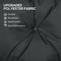 Outsunny 3 Seater Bench Pad, Garden Chair Cushion with Back and Ties for Indoor and Outdoor Use, 98 x 150 cm, Black(m-4)