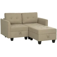 HOMCOM 'L' Shape Modular Storage Sofa - Light Brown(m-1)