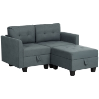 HOMCOM 'L' Shape Modular Storage Sofa - Dark Grey
