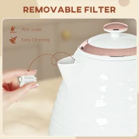 HOMCOM 3kW Rapid Boil Honeycomb Kettle - Cream(m-8)