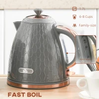 HOMCOM 3kW Rapid Boil Honeycomb Kettle - Grey(m-6)