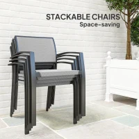 Outsunny Five-Piece Outdoor Garden Dining Set - Grey(m-4)