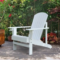 Outsunny Scaun de Gradina Adirondack din Lemn Alb 97x72.5x93cm(m-11)