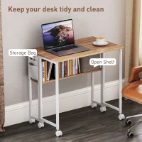 HOMCOM 80 cm Drop Leaf Writing Work Desk - Natural Wood Finish(m-5)